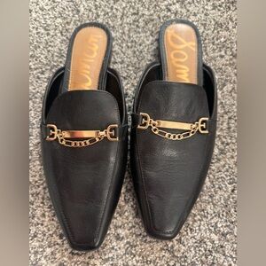 Sam Edelman Evelan Mule Slides in black leather.  Size 8.  Worn 2 times.